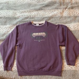 Purple double collared crew neck